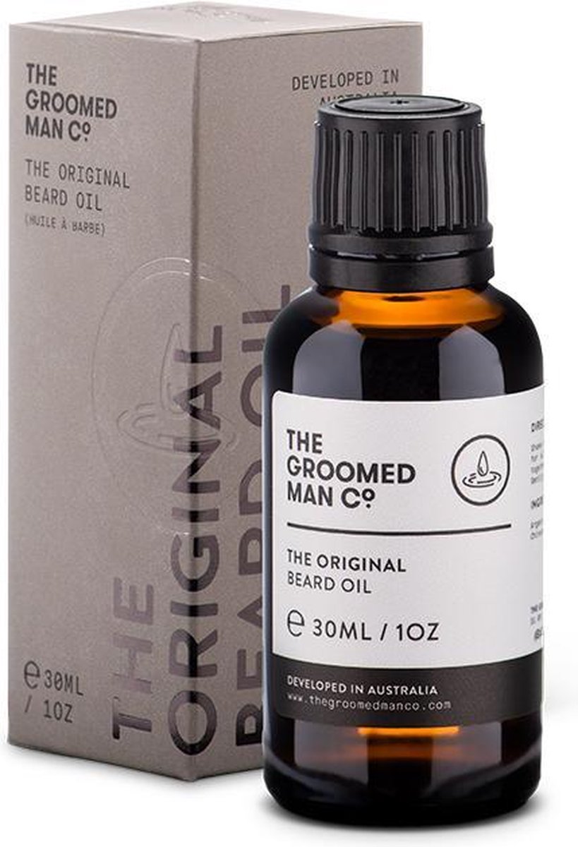 The Groomed Man Co . The Original Beard Oil Premium Baardolie Stimuleert Baardgroei Baard Verzorging Mannen Geurloze Olie 30ML