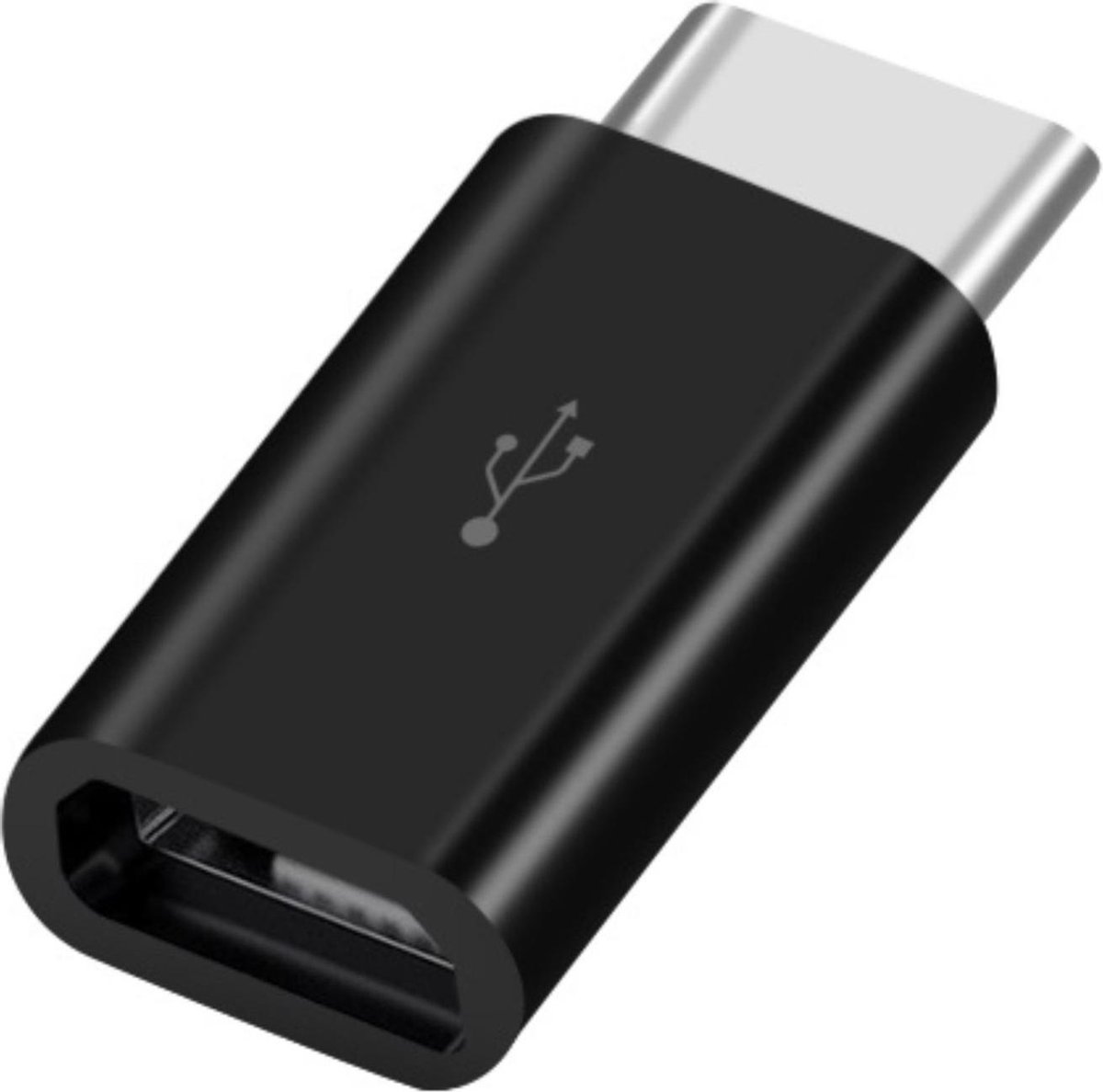 Micro USB naar USB C adapter USB verloop USB 2.0 Zwart Allteq