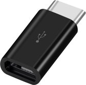 Micro USB naar USB C adapter- USB verloop - USB 2.0 - Zwart - Allteq