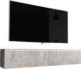 Maison’s Tv meubel - Tv Kast meubel - Tv meubel - Tv Meubels - Tv meubels beton look - Tv meubel Grijs - Grijs - Kane -  LED - 140x30x33