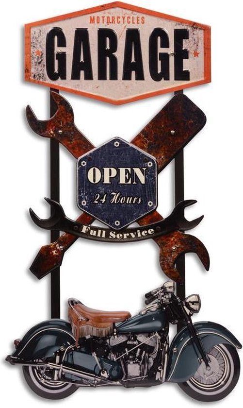 LANOLU Metalen bord retro - Ik hou van mijn vrouw motorfiets decoratie - motorfiets geschenken voor mannen en bikers - grappige spreuken bord voor werkplaats en garage - decoratief vintage metalen