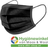 Zwarte Type IIR medische mondmaskers - 50 stuks