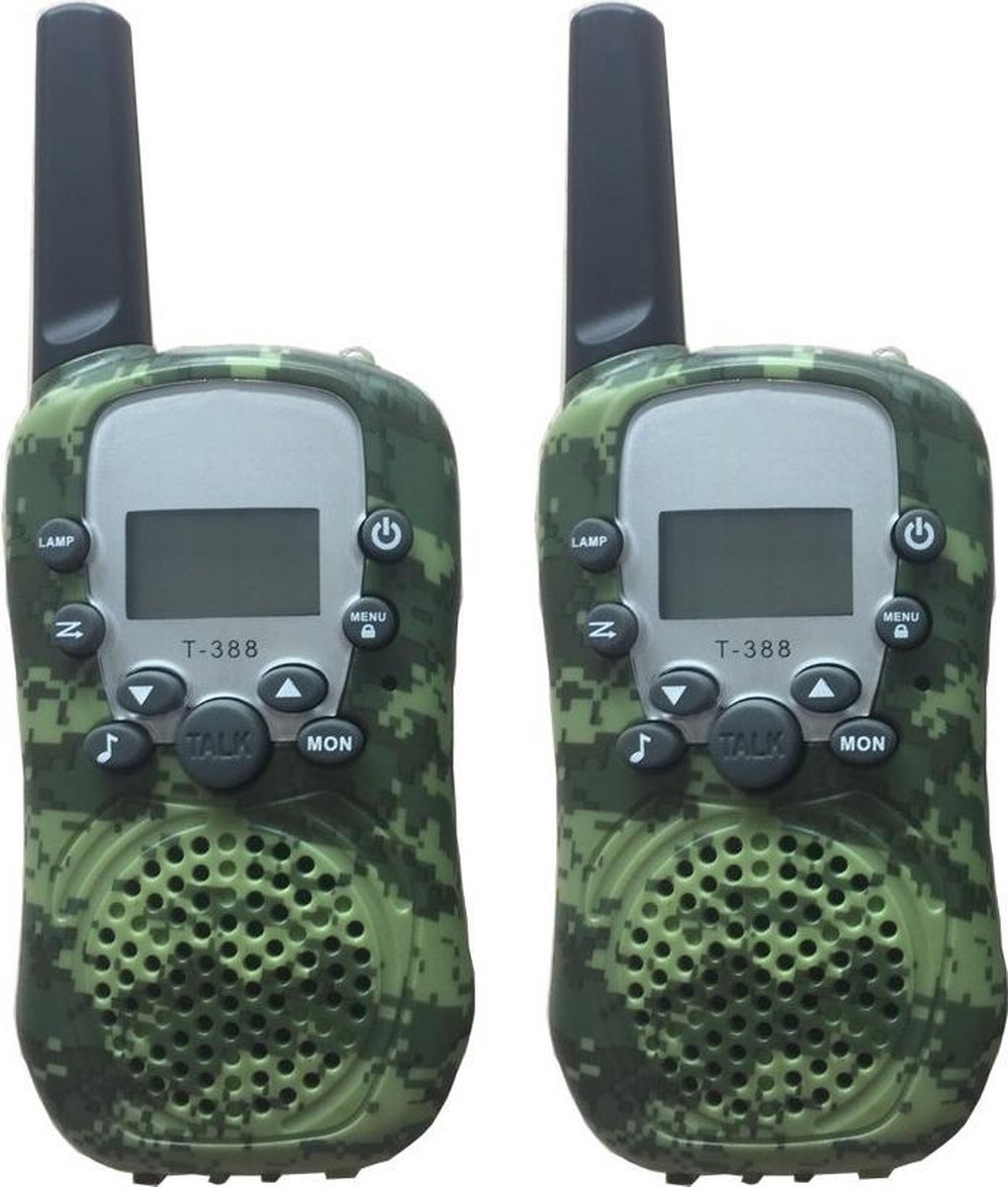 DrPhone WT388 - 22 kanaals Walkie Talkies - Voor Kinderen – 6 Kilometer - Camouflage Groen