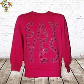 Sweater Say Yes roze -s&C-98/104-Trui meisjes
