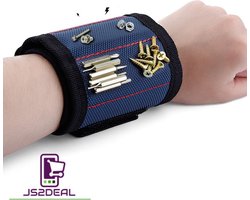 Magnetische Polsband - Armband voor Schroeven - Klus Polsband - Armband met Magneten - Klein Gereedschap - Monteur - Reparatie - Klussen - Bouwen - Doe het Zelf - Houtbewerking - Hobby - Verbouwing - Verstelbaar - Sterke Magneten - Blauw