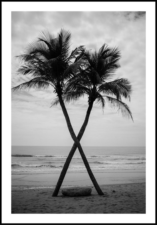 Poster Palmbomen op het strand