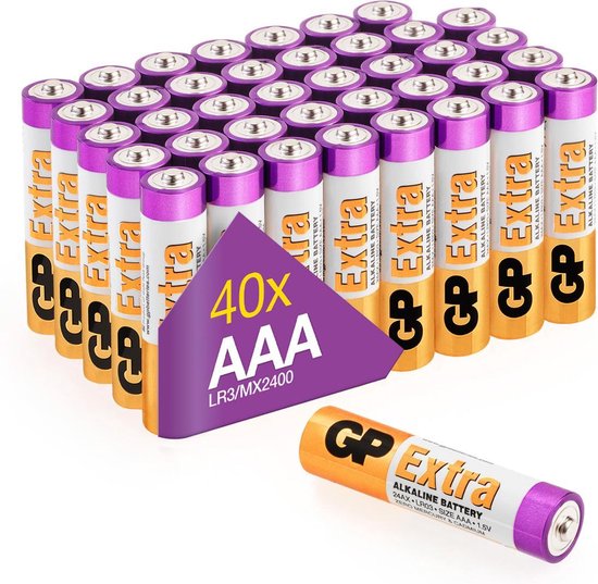 GP Extra Alkaline batterijen AAA micro mini penlite LR03 batterij 1.5V - 40 stuks - AAA batterij