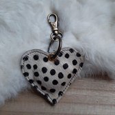 Yoonz - sleutelhanger grote stippen - 8 x 13 cm - echt leer
