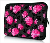 Laptophoes 15,6 inch roze bloemen patroon - Sleevy - laptop sleeve - Sleevy collectie 300+ designs