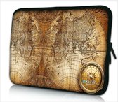 Sleevy 9,7 ipad/tablet hoes wereldkaart en kompas - tablet sleeve