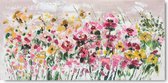 Schilderij roze bloemen 120 x 60 - Artello - handgeschilderd schilderij met signatuur - schilderijen woonkamer - wanddecoratie - 700+ collectie Artello schilderijenkunst