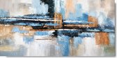 Schilderij abstract blauw 120 x 60 - Artello - handgeschilderd schilderij met signatuur - 700+ collectie Artello schilderijenkunst