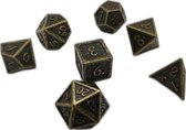 Extra Large Bronskleurig Dungeons and Dragons D&D Premium Dice Polydice XL |Incl Bewaarzakje| Set van 7 | DnD | Brons | Metalen Dobbelstenen met Pouch | High Quality