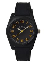 Smarty Black - Horloge met siliconen band - Zwart / Oranje