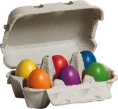 Eierdoosje met 6 gekleurde eieren