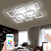 Uniclamps LED Bluetooth - 6x2 Plafondlamp Met Afstandsbediening - Smart lamp Wit - Dimbaar Met App - Woonkamerlamp - Moderne lamp - Plafoniere