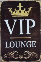 Wandbord – Vip Lounge - Mancave - Tekst bord - Metalen wandbord - Mancave decoratie - Wandborden - Metal sign - UV bestendig - Decoratie - Retro - Wand Decoratie - Metalen bord - 2