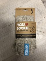 Wool socks "Holland" label blauw maat 35-41 (ook leuk om kado te geven !)
