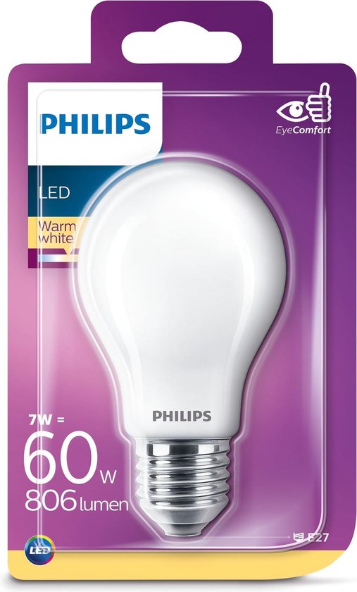 Philips - LED 60W A60 E27 WW 230V FR ND SRT4 | bol.com