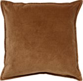 Dutch Decor CAITH - Sierkussen 50x50 cm - 100% katoen velvet - lekker zacht - Tobacco Brown - bruin - Inclusief binnenkussen