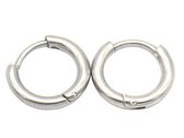 Dielay - Oorbellen - RVS Oorringen - Ø Ring 1 cm - Zilverkleurig