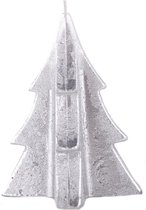 Home Society - Kerstboom kaars - 8,5 cm hoog - Zilver - Doos 12 stuks.