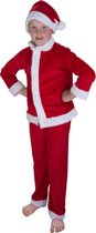 Kerstman verkleed kostuum met muts voor kinderen - Kerst verkleedkleding - Verkleden - Kerstmannen outfit/pak 4-6 jaar (98-104)