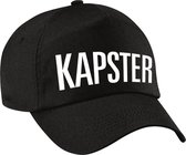 Kapster verkleed pet zwart voor dames en heren - kapster baseball cap - carnaval verkleedaccessoire / beroepen caps
