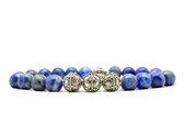 Beaddhism - Armband - Lapis - Zilver - Yasa 3 - 8 mm - 18 cm