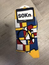 SOKn. trendy sokken "Mondriaan" maat 40-46 (Ook leuk om kado te geven !)