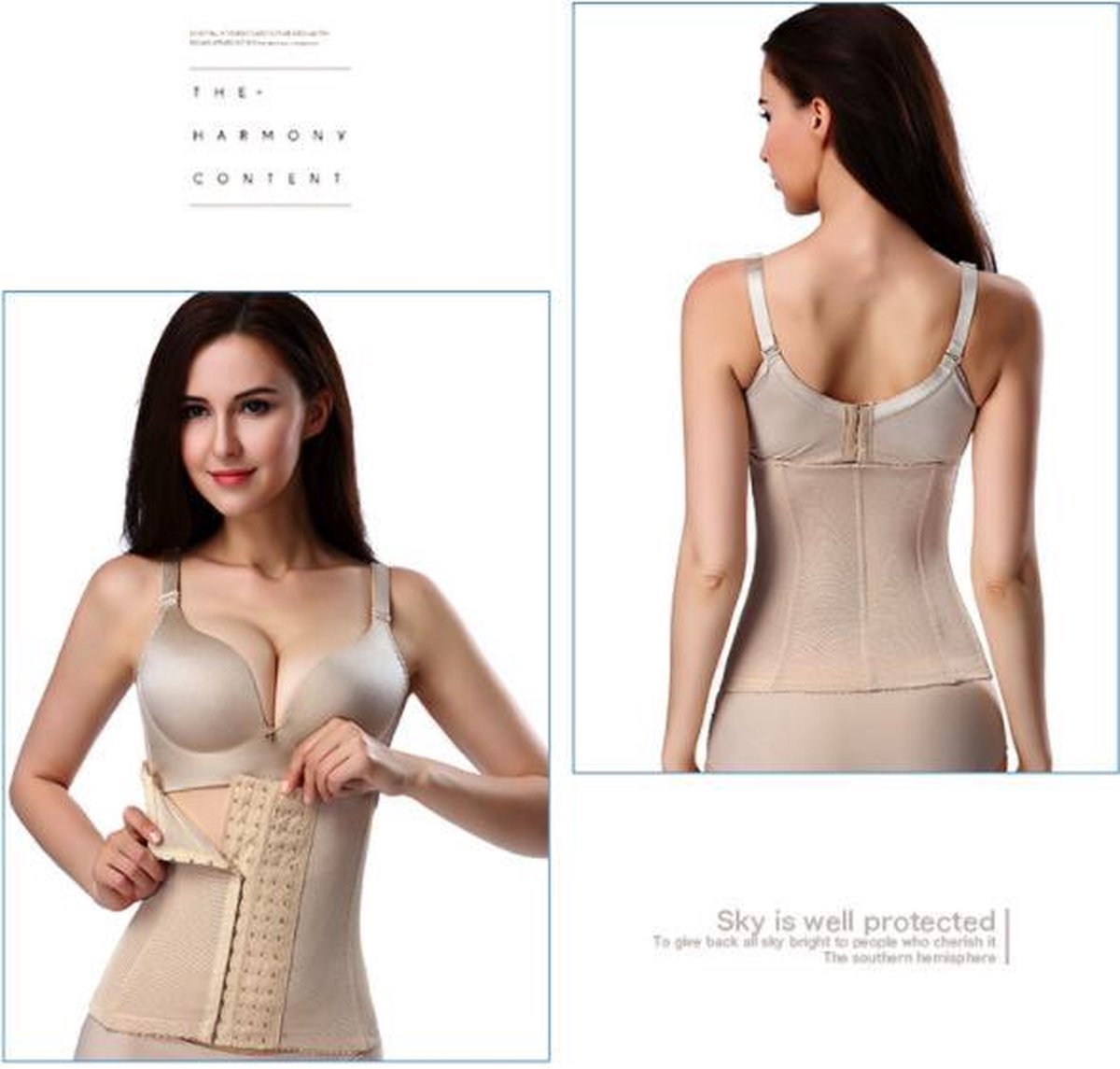 Goedkoopste Waist Trainer Corset Shapewear - L - nude - 1 1 gratis