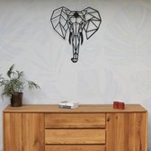 Drart - Metalen Olifant 60 cm x 51 cm - metalen wanddecoratie - metal elephant