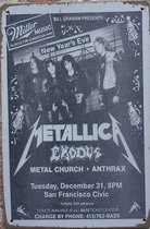 Wandbord – Metallica - Vintage Retro - Mancave - Wand Decoratie - Emaille - Reclame Bord - Tekst - Grappig - Metalen bord - Schuur - Mannen Cadeau - Bar - Café - Kamer - Tinnen bor