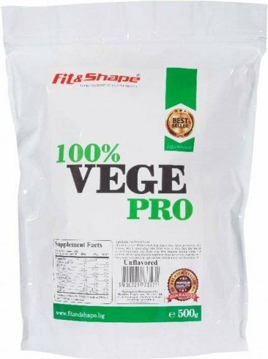 Fit & Shape 100% Plantaardige Eiwitshake / Proteïne Poeder-isolaat 82% -Vegan–500 gram (met maatschep)