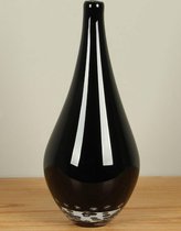 Glazen vaas zwart met luchtbelletjes 37 cm, SA-6, vaas glas, zwarte vaas, handgemaakte vaas