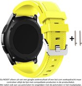 Geel Siliconen Sporthorloge Bandje voor 20mm Smartwatches - zie compatibele modellen van Samsung, Pebble, Garmin, Huawei, Moto, Ticwatch, Citizen en Q – Maat: zie maatfoto – 20 mm yellow rubber smartwatch strap - siliconen-geel-22mm