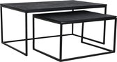 Raw Materials  Salontafel - Set van 2 - 90x60x45 cm - Zwart - Mangohout