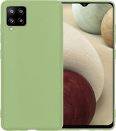 Samsung A12 Hoesje Back Cover Siliconen Case Hoes - Groen