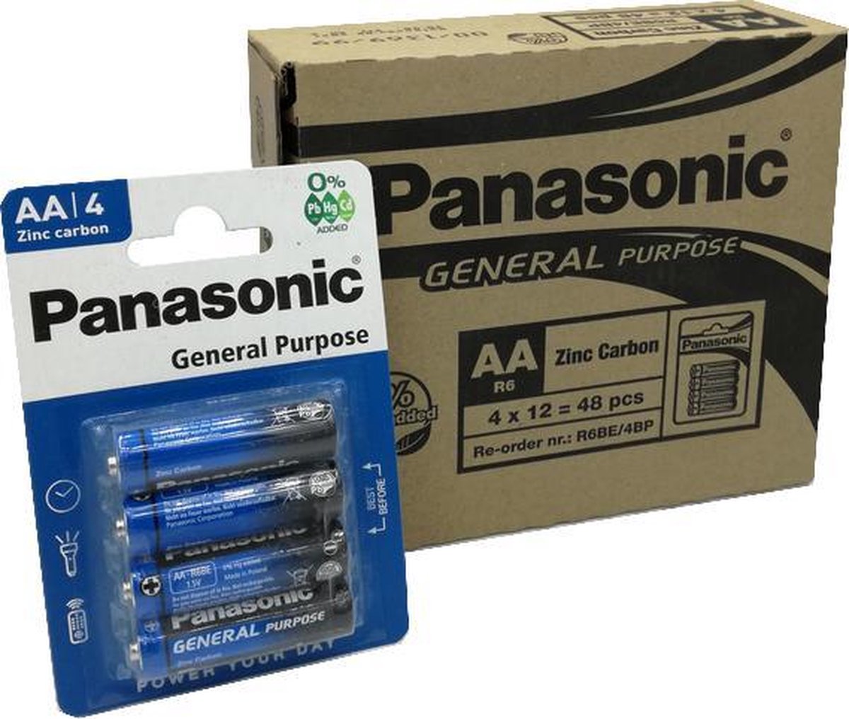 Leuk vinden Boren Garantie Panasonic AA R6 batterijen 48 stuks 4 maal 12 batterij | bol.com