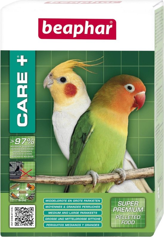 Beaphar Care + Parkiet Middel - Groot 500 gr