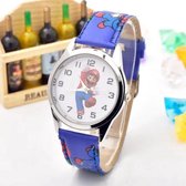 Mario horloge - blauw - jump - kinderklok - kinderhorloge - leerklok
