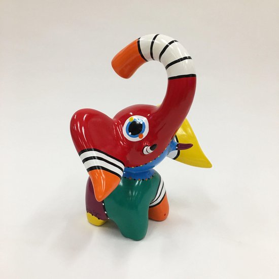 Jacky Zegers – JZ51 Jumbo - Kleurrijk, Vrolijk Beeld van een Olifant – Kunst waar je Blij van wordt –Uniek en Origineel Cadeau – in Kleurrijke Geschenkdoos - Handbeschilderd - 47 cm