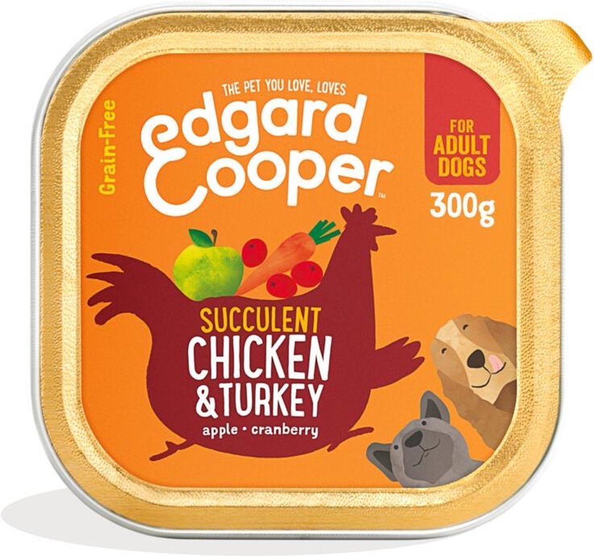 Edgard & Cooper Kuipje Vers Vlees Hondenvoer Kip - Kalkoen 300 gr