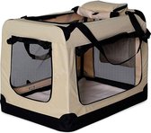 Rexa ® Opvouwbare hondentas voor transport | (M) 60x42x44 cm Beige | Inclusief schouderriem | Honden reistas | Dieren transporttas