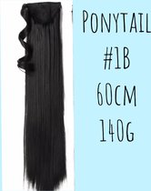 Clip In Ponytail  #1B black