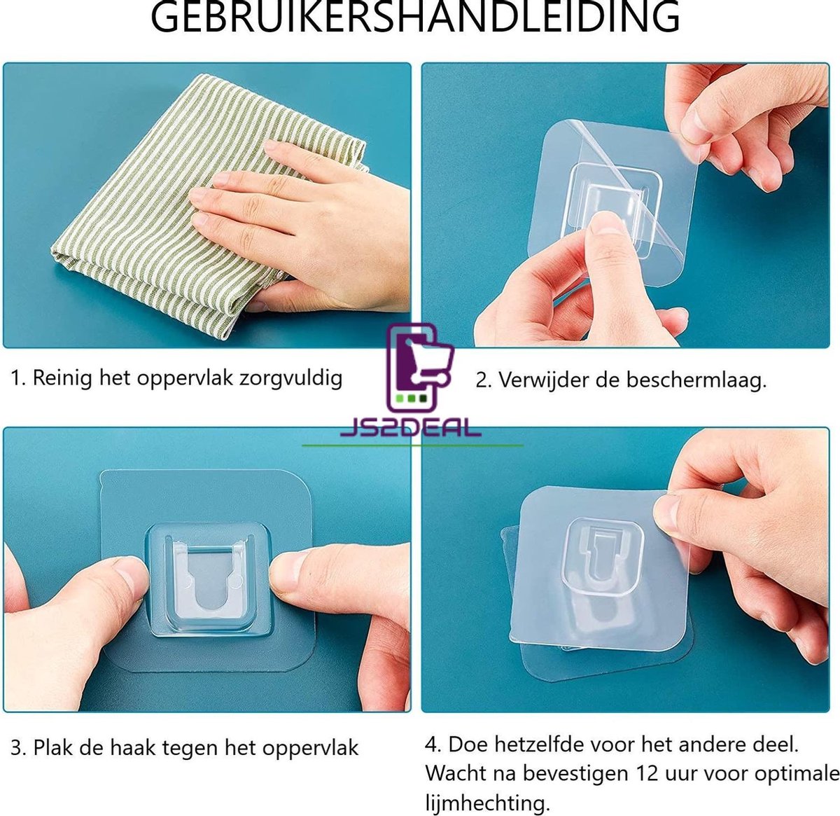 Bol Com 10 Stuks Zelfklevende Haken Afneembaar Insteek Systeem Zeer Stevig Waterdicht