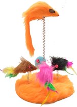 Speelgoed kat speelplaats 17cm oranje