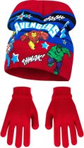 Avengers muts met handschoenen; rood 52 cm