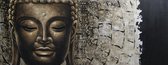 Schilderij - Handgeschilderd - Het gezicht van Boeddha, 150x60cm