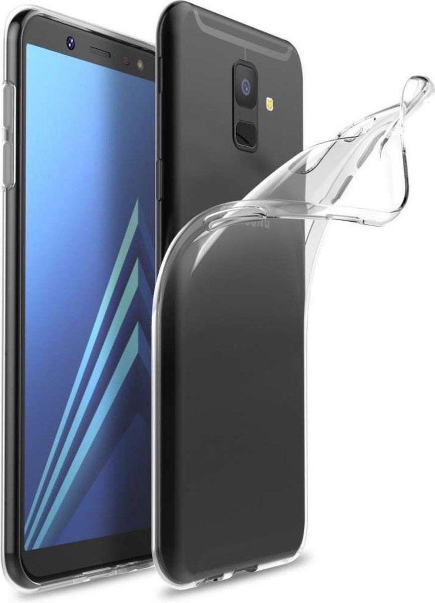 Samsung A6+ hoesje transparant - Flexibel Jelly cover Samsung Galaxy A6 Plus hoesje - Transparant - (Let op: PLUS variant)